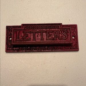 Antique Red Metal Letter Slot